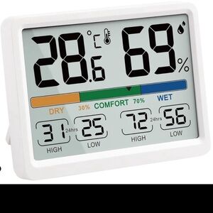 2 Digital Thermometer Hygrometer with Large Display